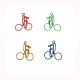 Bicycle Rider Shaped Paper Clips | Custom Decorative Paper Clips for Cycling, Bike Shops & Outdoor Gifts (1 dozen)