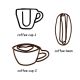 custom offee cup paper clips, expresso cup & coffee bean decorative paper clips