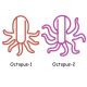 Octopus shaped paper clips, fancy decorative paper clips for gifts & education