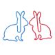 rabbit animal paper clips, fun shaped paper clips for gifts & events