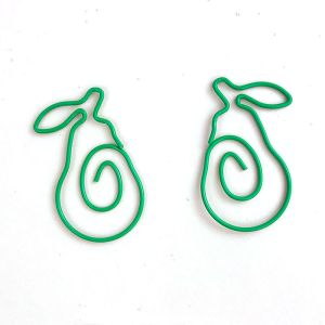 avocado decorative paper clips, fruit shaped paper clips