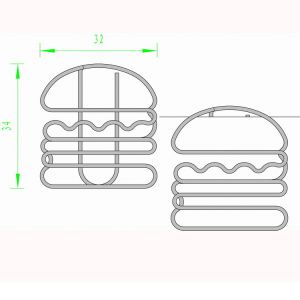 burger shaped paper clips, gold decorative paper clips