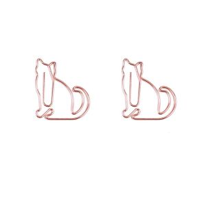 cute cat shaped paper clips, gold decorative paper clips
