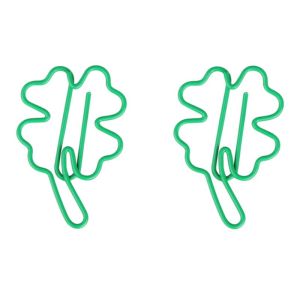 clover decorative paper clips, lucky grass shaped paper clips