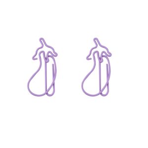 eggplant shaped paper clips, fruit decorative paper clips for gifts & documents