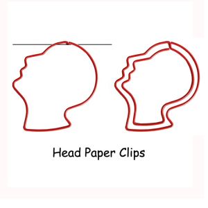 head decorative paper clips, fun promotional paper clips for gifts