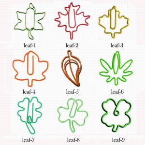 cute leaf shaped paper clips, decorative paper clips for nature & garden themes