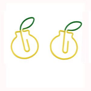 lemon shaped paper clips, fruit decorative paper clips for gifts & events