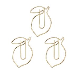 juicy peach shaped paper clips, gold decorative paper clips for fruit & summer themes