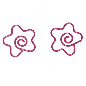 fun flower shaped paper clips, peach blossom decorative paper clips