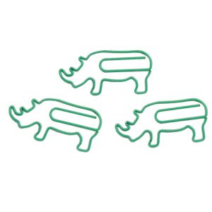 rhino decorative paper clips, animal shaped paper clips for event gifts