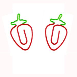 strawberry shaped paper clips in 2 colors, decorative paper clips for gifts & summer
