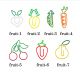 fruit shaped paper clips in 2-color strawberry outline