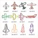 shaped paper clips in various aircraft outlines, airplane paper clips