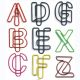 alphabet decorative paper clips, letters shaped paper clips