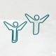 angel shaped paper clips in turquoise