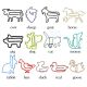 animal shaped paper clips in poultry outlines