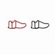 shaped paper clips in the outline of sneakers or athletic shoes, running shoe paper clips,