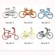 shaped paper clips in different bicycle outlines