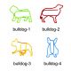 animal shaped paper clips in bulldog outlines