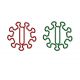 covid shaped paper clips, covid decorative paper clips