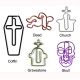 death theme shaped paper clips, fancy decorative paper clips, creative gifts