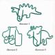 dinosaur shaped paper clips, animal paper clips