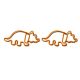 animal shaped paper clips in triceratops outline, dinosaur paper clips