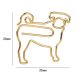 dog decorative paper clips, animal shaped paper clips in gold