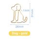 dog decorative paper clips, gold paper clips in dog shape