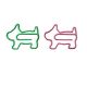 animal shaped paper clips in dog outline, dog paper clips