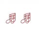 music shaped paper clips in double note outline