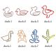 animal paper clips in different duck-shaped outlines