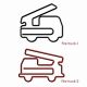 fire truck shaped paper clips, fire engine decorative paper clips