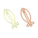 wire jumbo colored paper clips in fish outline, fish giant paper clips