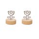 antique flower memo clip holders in wooden base