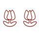 red flower shaped paper clips