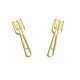 gold paper clips, fork shaped paper clips