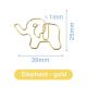 elephant decorative paper clips, gold animal shaped paper clips