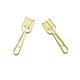 cute gold paper clips, fork shaped paper clips