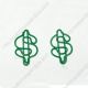 US dollar sign($) shaped paper clips in green
