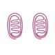 pink shaped paper clips in gut outline, bowel intestine paper clips