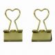 custom binder clips, gold heart decorative binder clips