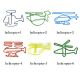 shaped paper clips in different helicopter outlines, aircraft paper clips