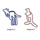 cute Kangaroo decorative paper clips, fun animal shaped paper clips