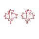 maple leaf shaped paper clips in red
