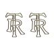 monogram TR shaped paper clips, fancy decorative paper clips
