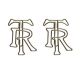 monogram TR shaped paper clips, fancy decorative paper clips