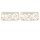 month JAN shaped paper clips, gold decorative paper clips