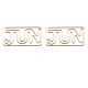 shaped paper clips in the outlines of abbreviated month names - JUN